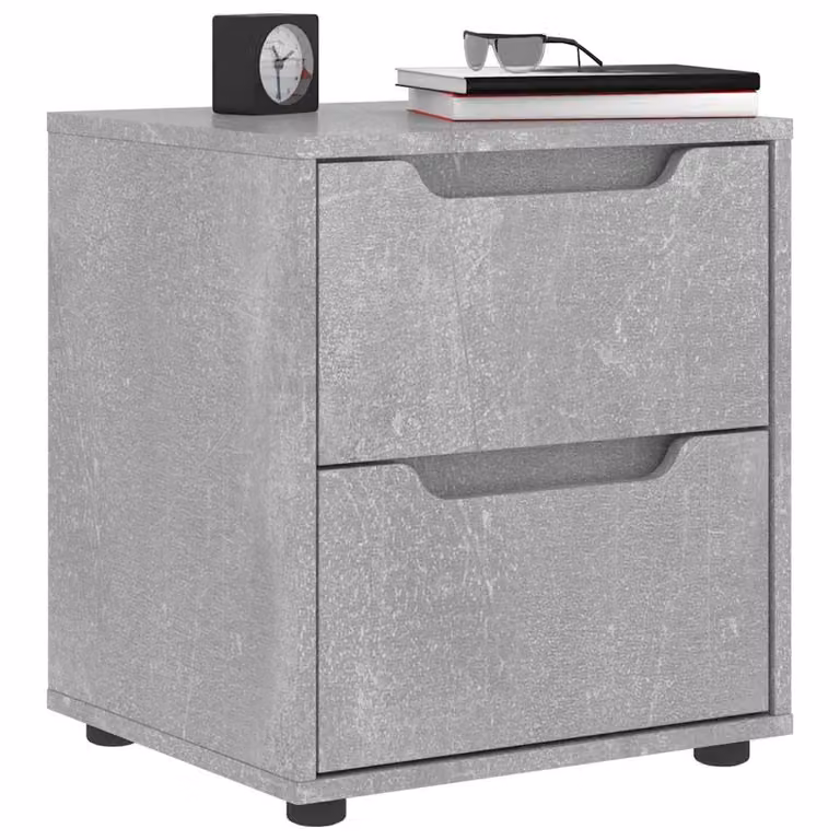 Comodino vidaXL VISNES in legno multistrato e MDF, Grigio Cemento, L 45 cm x P 40 cm x H 50 cm