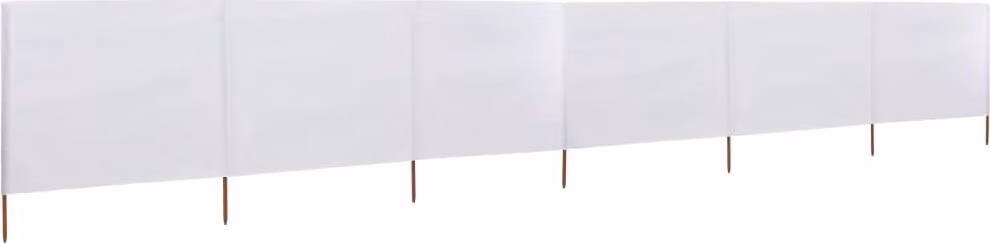The Living Store 6 pezzi di tessuto frangivento 800 x 80 cm Bianco