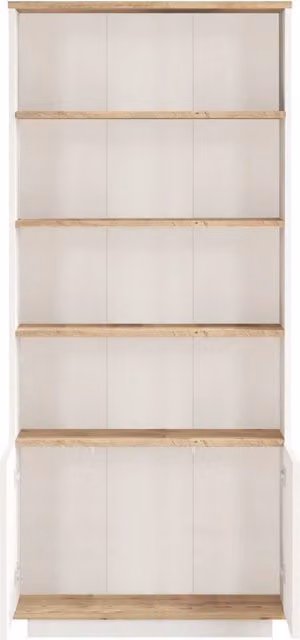 Libreria in legno "FR16" - 75 x 26 x 168 cm - Pino Atlantico Bianco