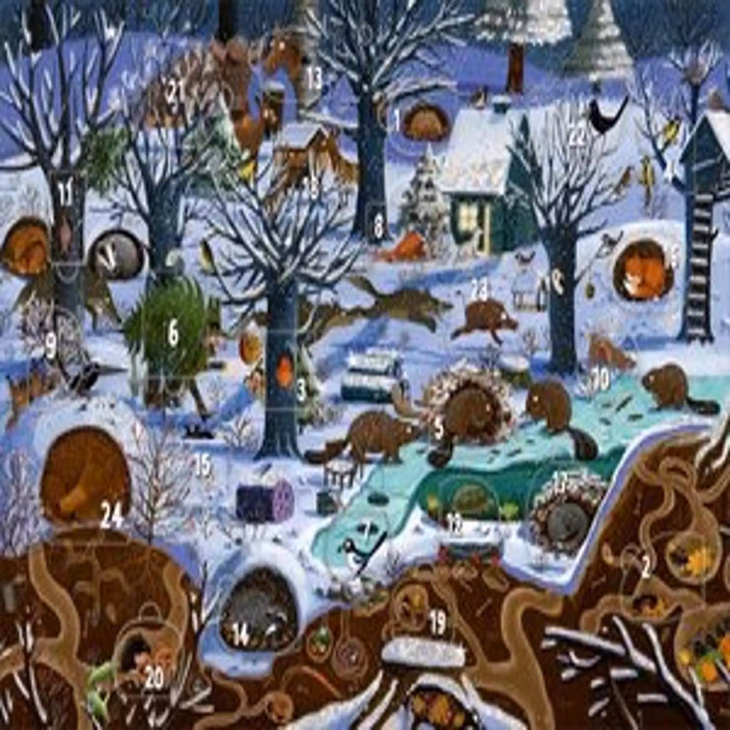 Calendario dell'Avvento - Inverno nella foresta | Calendario da parete