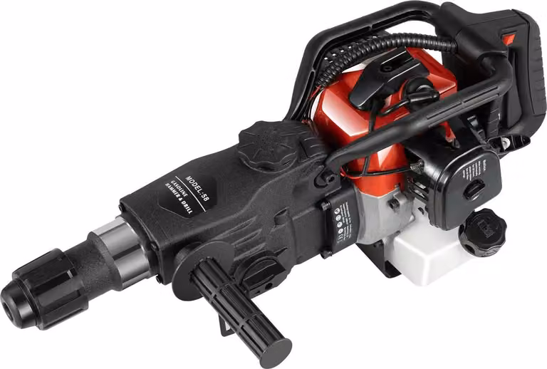 Martello demolitore a benzina - Martello pneumatico per calcestruzzo - 1000W, motore da 33cc - Energia d'impatto di 30J - Portatile, per calcestruzzo e pietra - Colore: nero