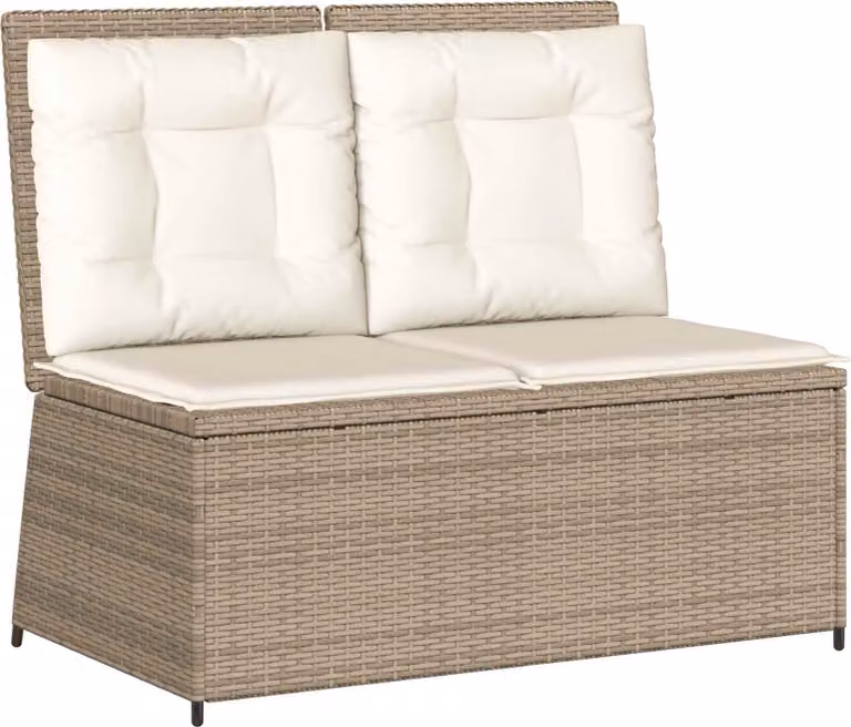 Panchina da giardino Beige polyrattan