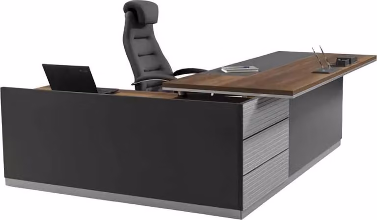 Luxus Büro Schreibtisch Design Eckschreibtisch Möbel Tische Grau Einrichtung