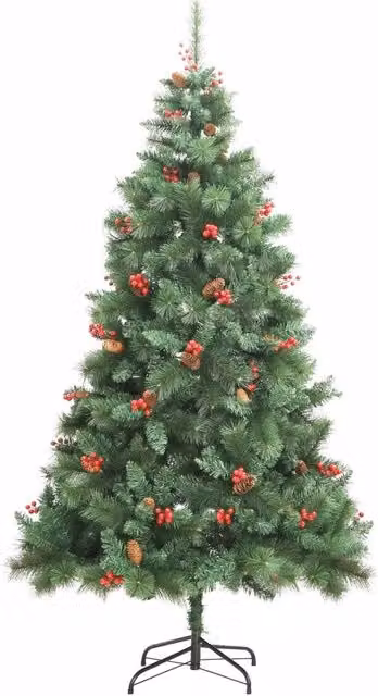 Albero di Natale artificiale con pigne e bacche verde vidaXL Altezza: 210 cm