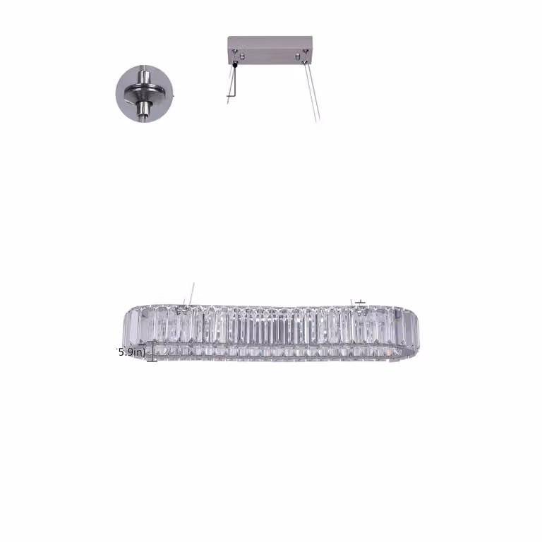 Lussuosa lampada a sospensione in cristallo, regolabile in altezza, LED dimmerabile, design argento 57 cm, argento 57 cm, bianco caldo