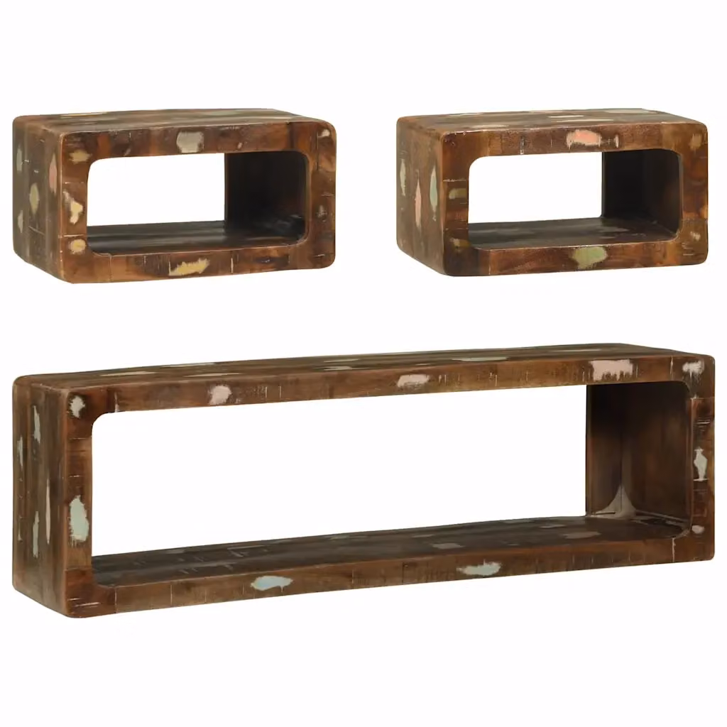 Set di 3 mobili TV moderni vidaXL in legno multicolore L/P/H: 100 x 30 x 32 cm – 2