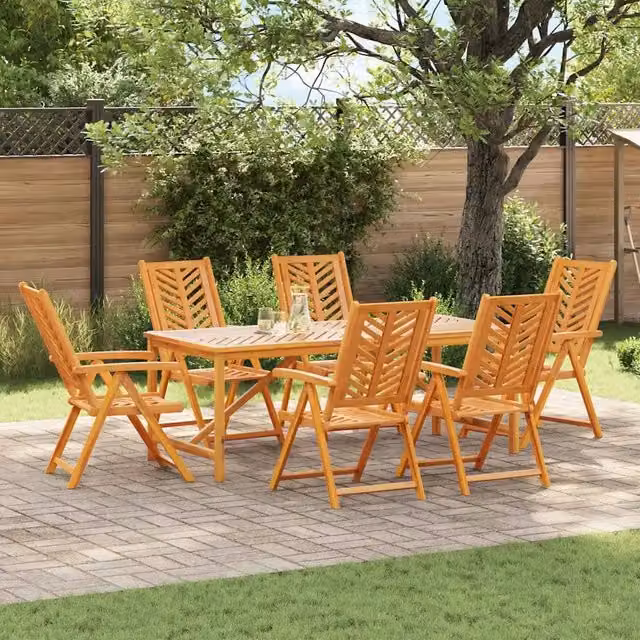 Set da Pranzo per Giardino 7 pz Marrone 3154125