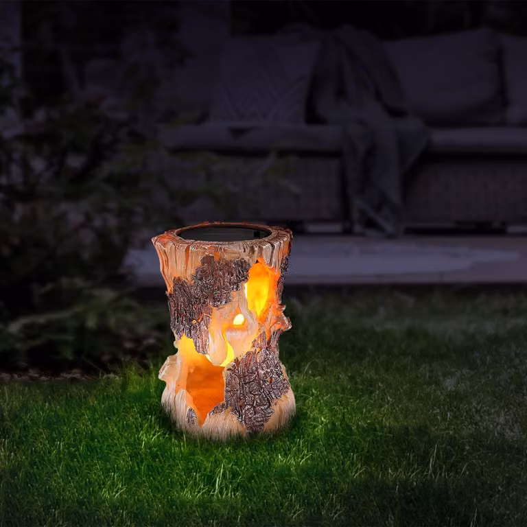 GLOBO 36515 Luce solare in plastica effetto legno, 6x LED