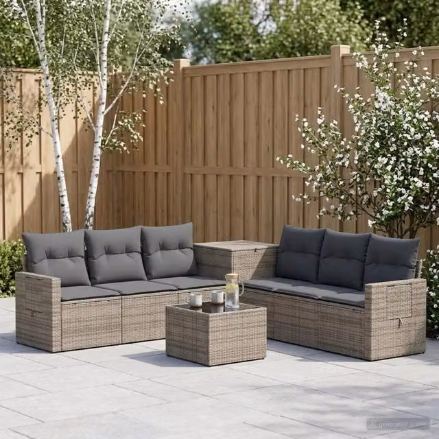 Set di divani 8 pz Grigio e Grigio Scuro 55 x 55 x 37 cm 3448384