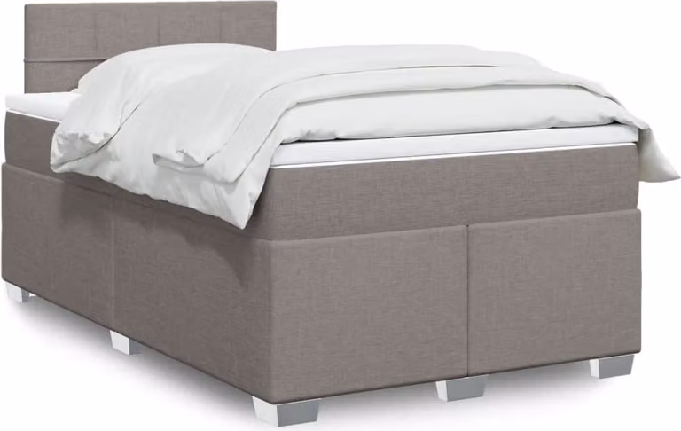 Maison Exclusive - Letto boxspring con materasso Taupe 120x200 cm Tessuto