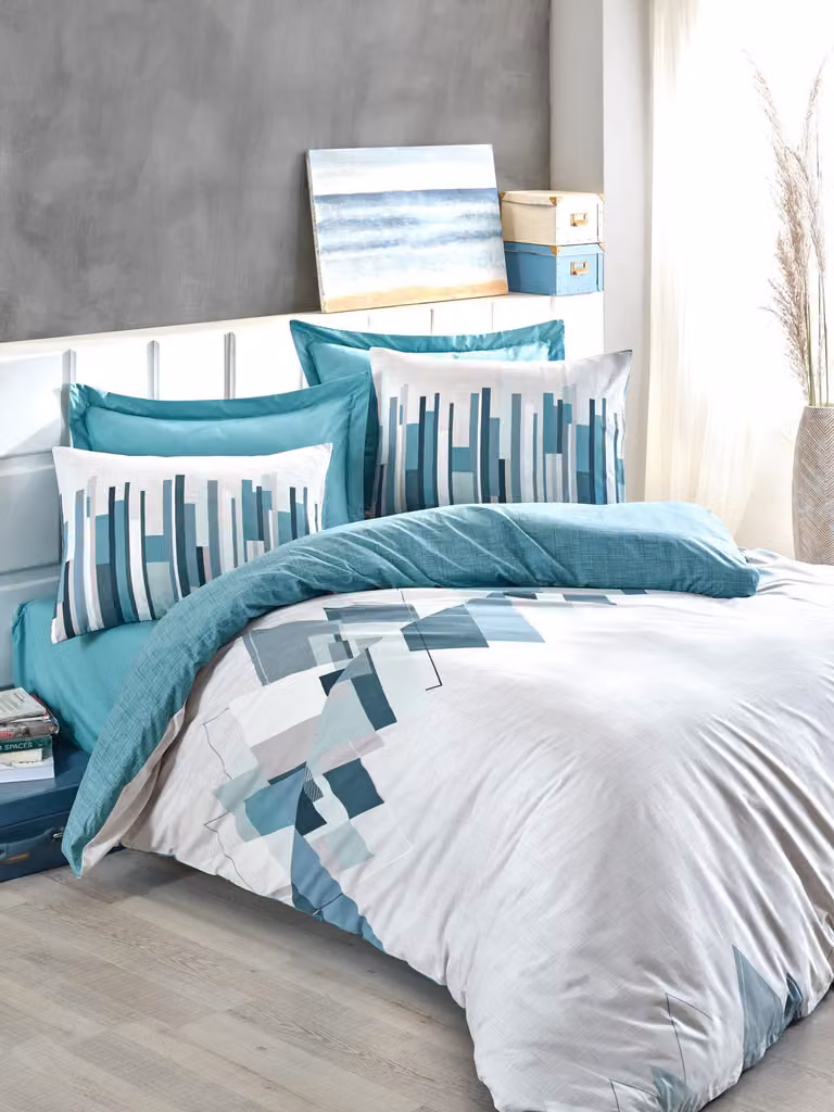 L'Essentiel Linge de Maison, Nesto- CTN9263, verde benzina, copriletti, 100% cotone ranforce