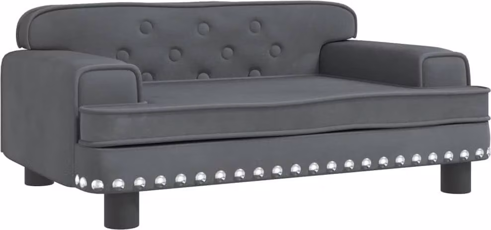 Lettino per Cani Grigio Scuro 70x45x30 cm in Velluto