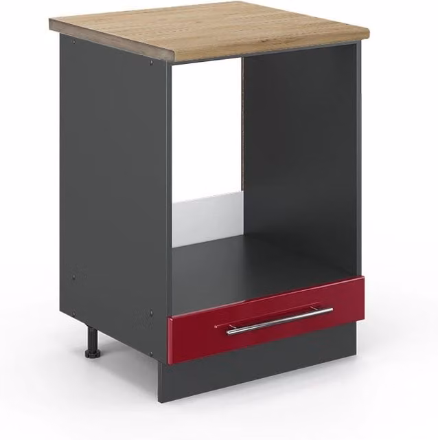 Mobile per forno da incasso Fame-Line Vicco Bordeaux lucido e Antracite L: 60 cm