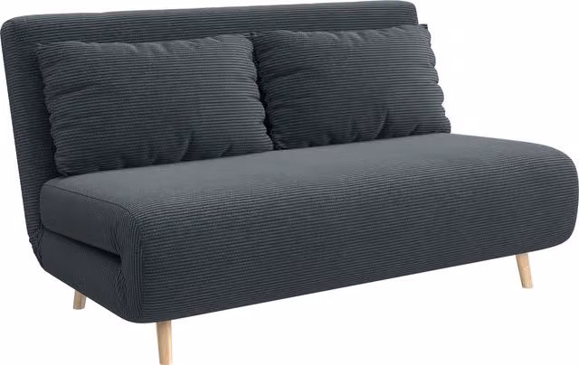 Divano letto HOMCOM in tessuto a coste con schienale regolabile in 3 posizioni, Grigio scuro, L: 141 cm, P: 90 cm, H: 81 cm