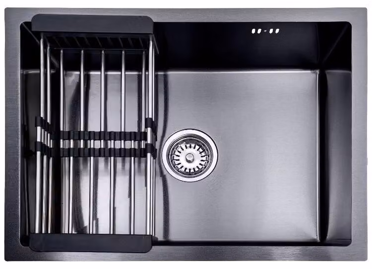 Lavandino online Lendo 59×44 cm in acciaio inox nero – con essiccatore