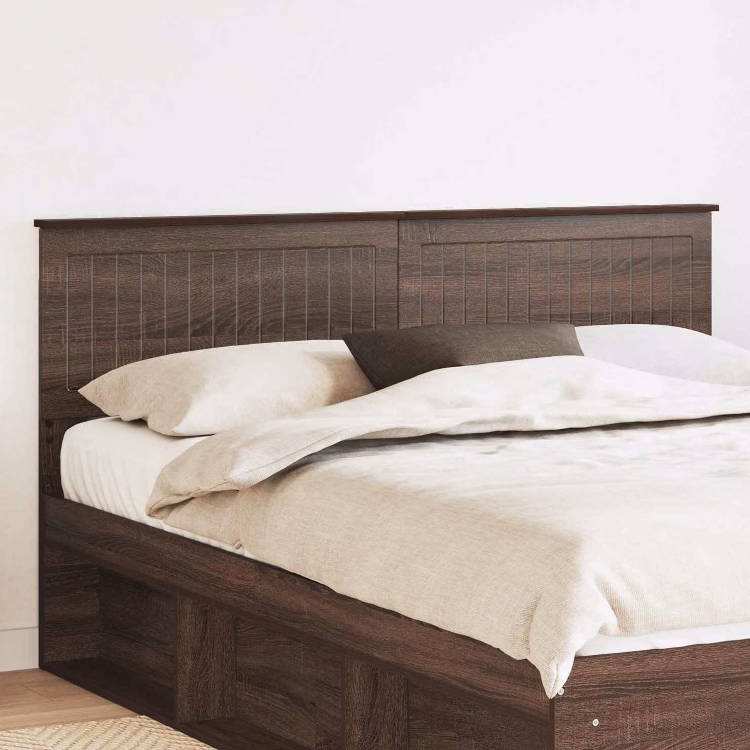 Testiera per letto moderna vidaXL in legno ingegnerizzato color rovere marrone