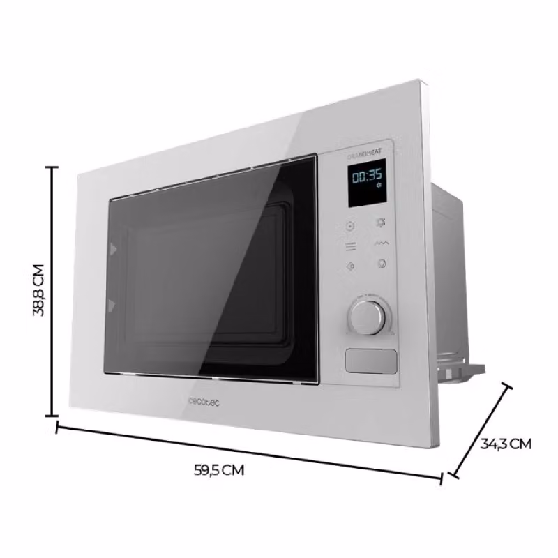 Microonde a incasso Cecotec GrandHeat 2090 combinato con grill, colore bianco – 2