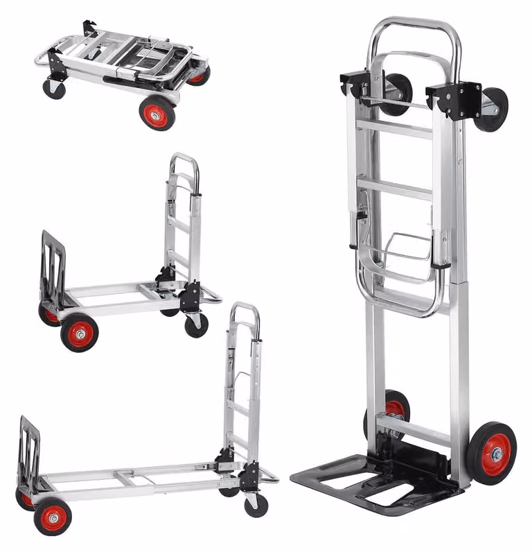 Carrello a mano - Carrello piattaforma - Carrello trasportabile - Carrello a braccio - Carrello a due funzioni, modello regolabile
