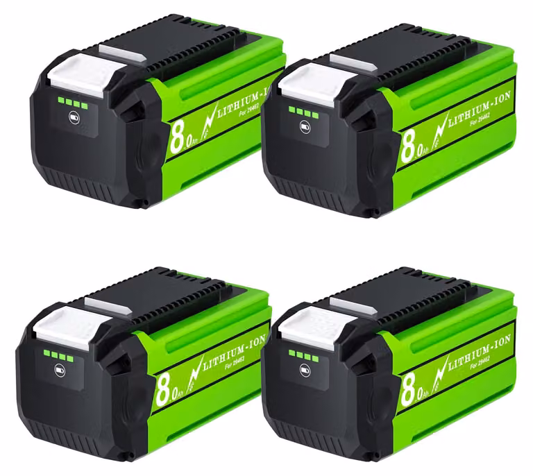 Batterie per tosaerba, capacità 8000mAh, compatibili con i modelli 40V G-MAX, confezione da 4 batterie