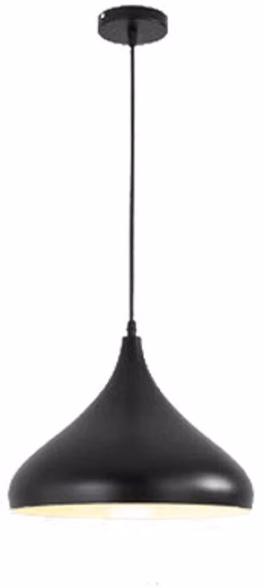Accessorio d'arredo nero, ideale per la sala da pranzo e il soggiorno - 24 cm, lampada a sospensione senza braccio