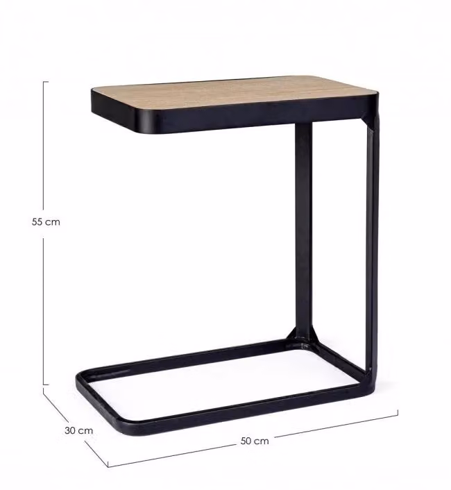 Set di 2 tavolini Everitt in legno e metallo marrone per soggiorno L/P/H: 50 x 30 x 55 cm – 2
