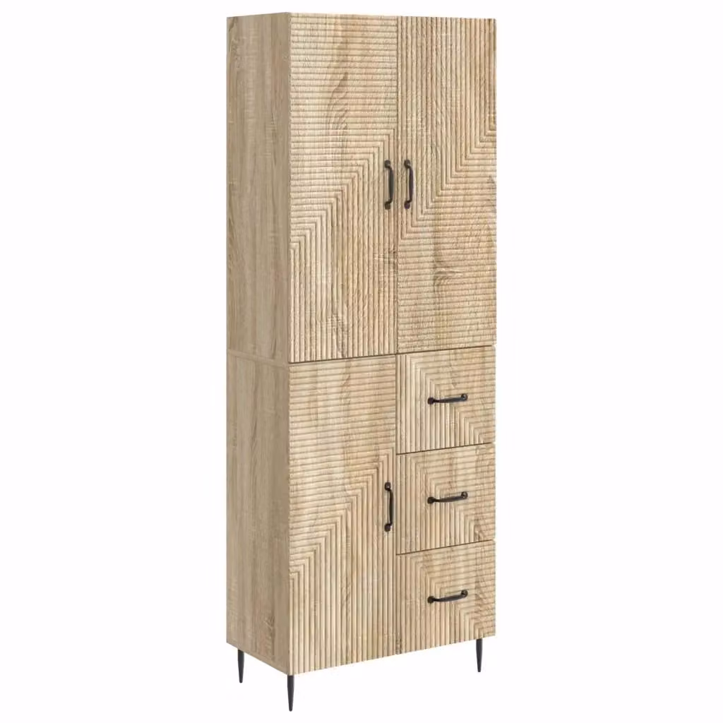 Set di 2 armadi moderni vidaXL in legno ingegnerizzato color marrone per camera da letto o giardino L/P/H: 90,0 x 34,5 x 48,58 cm – 2