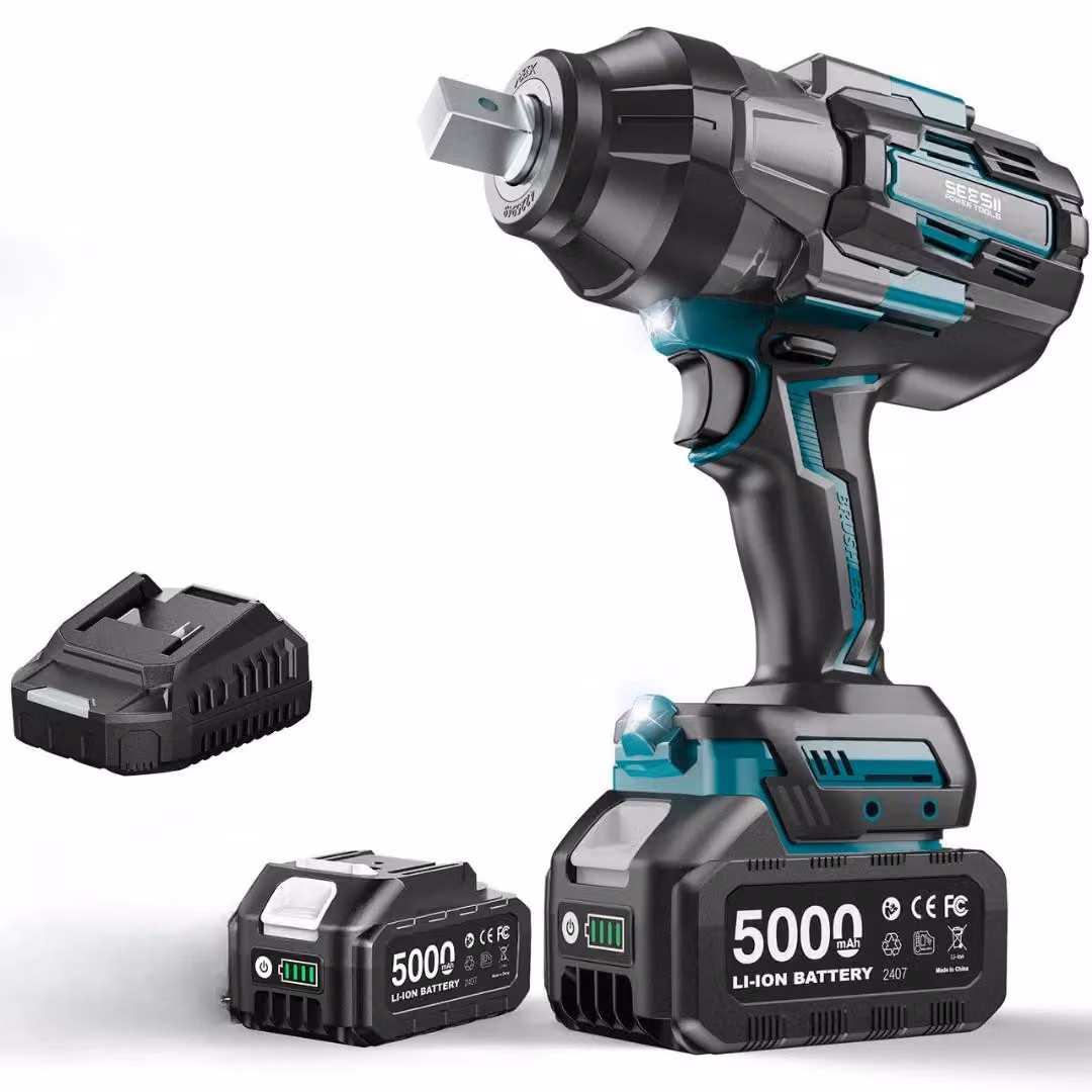 Avvitatore a impulsi - WH1600P, avvitatore a impulsi a batteria - 1600 Nm - 19 mm - 1 batteria - Luce LED - Adatto per camion - Batteria agli ioni di litio