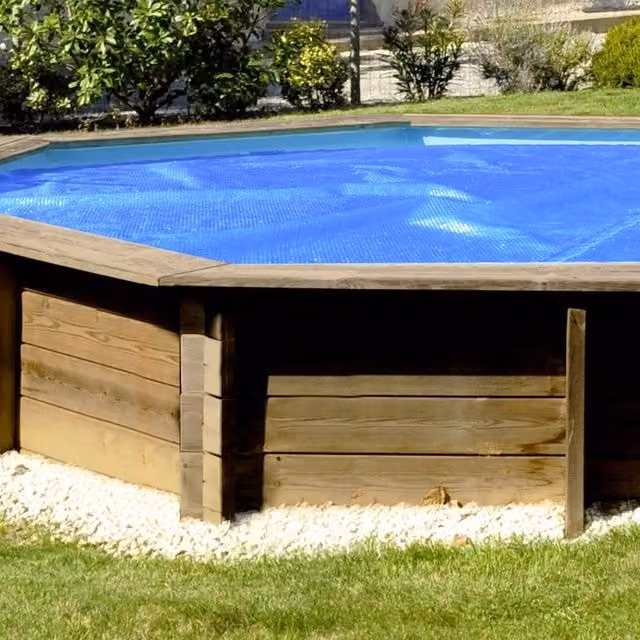 Copertura Isotermica a bolle BWT 280 gr/m² per piscine in legno BWT my POOL - Copertura Isotermica A Bolle Bwt 280 Gr/m² Per Piscine In Legno Bwt My Pool Modelli Tropic, Weva E Odyssea +840 Ottagonali - 7,89 X 4,35 M Dimensione piscina: 8.00 X 4.00 m