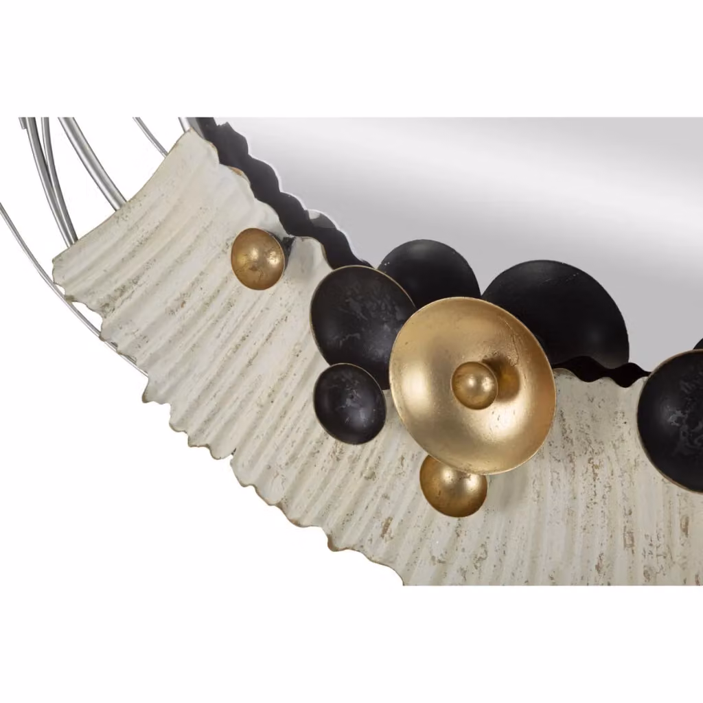 Specchio da parete ovale Klee Vikasa Home con decoro solare in metallo oro e nero L: 84 cm, H: 115 cm – 2
