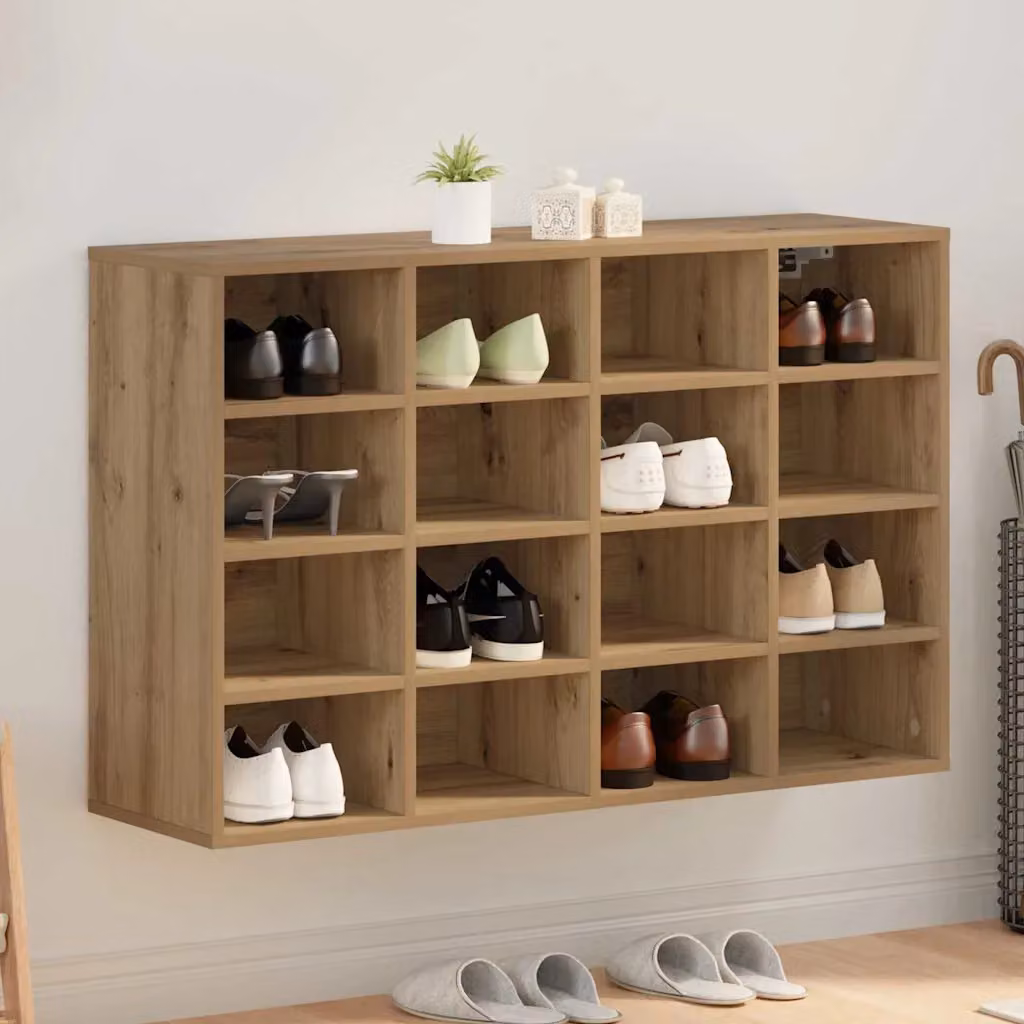 Scarpiera moderna vidaXL in legno marrone con ripiani piatti L: 103 cm, P: 30 cm, H: 67 cm