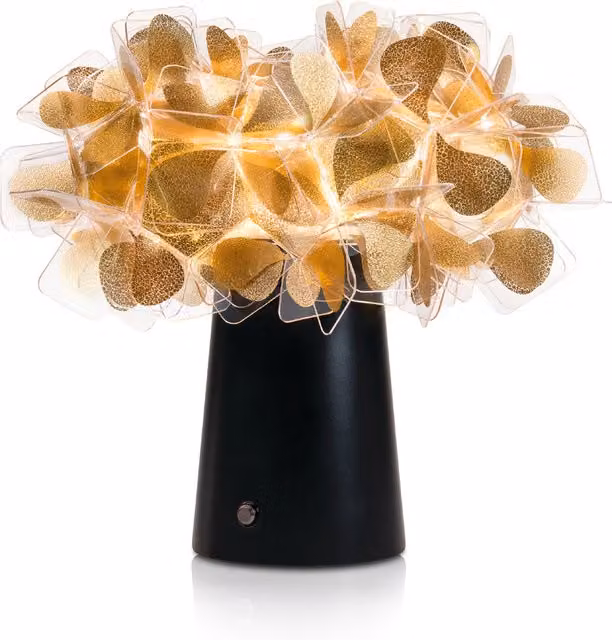 Lampada da tavolo Slamp Clizia Mama non Mama con batteria ricaricabile LED luce bianca calda color oro e nero