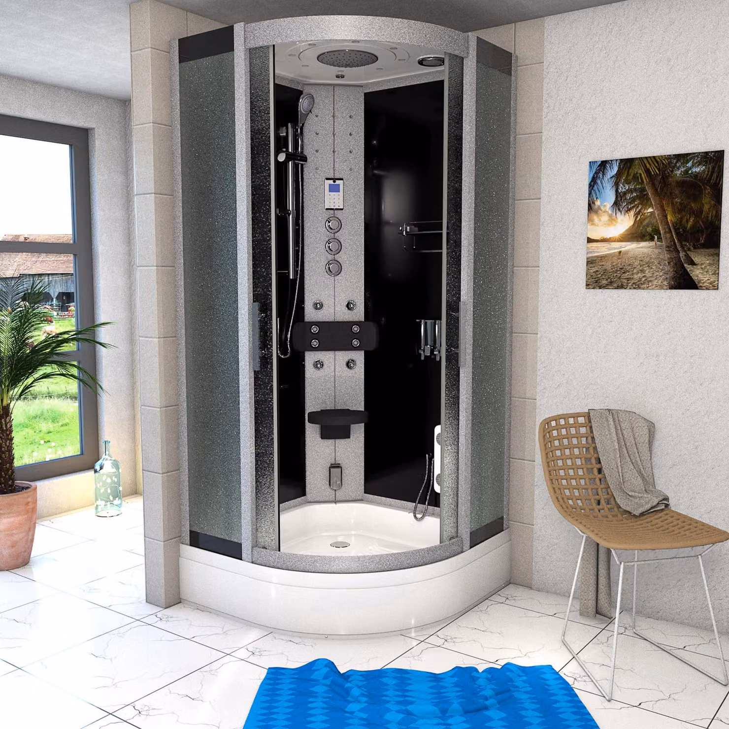 Cabina doccia doccia d46-63m1 cabina doccia completa 100x100 cm