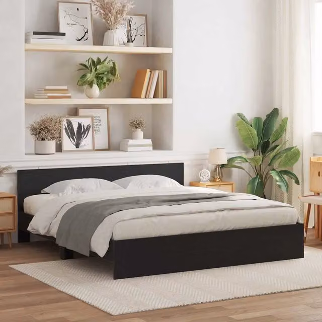 Struttura letto con testata Rovere Nero 180 x 200 cm 3378501