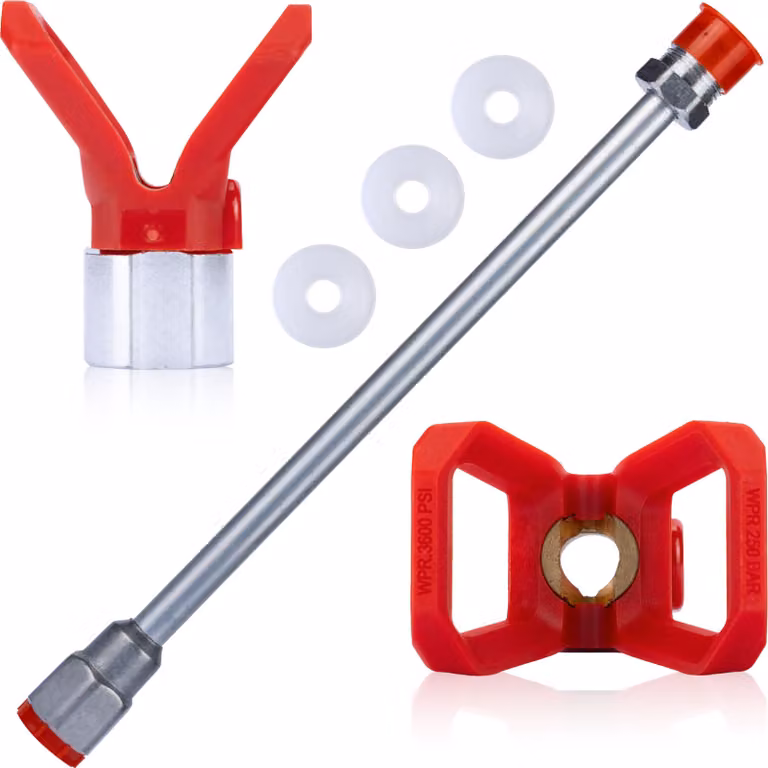 Rosfix Set Lancia a Spruzzo 50 cm + 4 Guarnizioni + Protezione Ugello in Acciaio Inox – Filettatura 7/8”, 290 bar | Per Spruzzatori di Vernice Airless