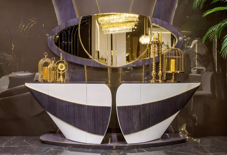 Credenza bianca esclusiva, cassettiera da salotto di design, mobili