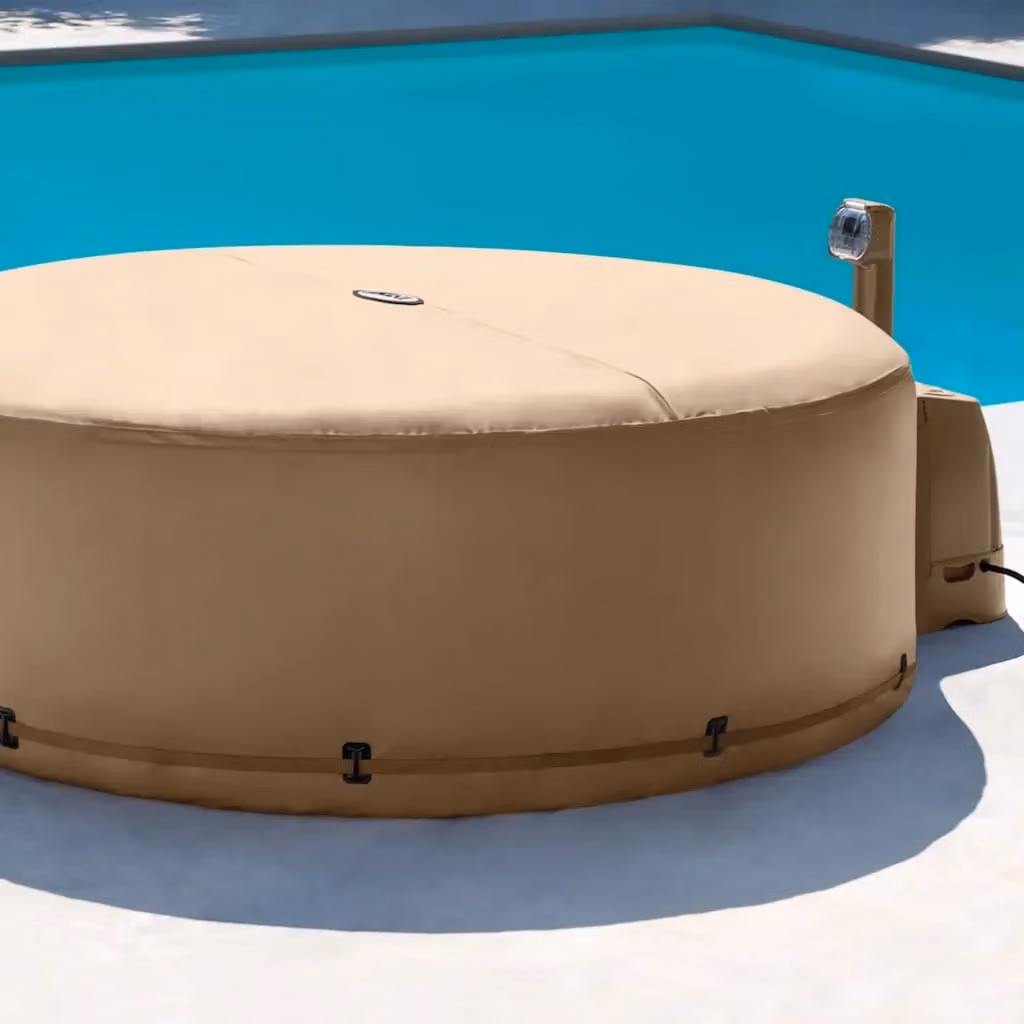 Copertura termica solare Intex per vasca idromassaggio rotonda in PVC, colore beige