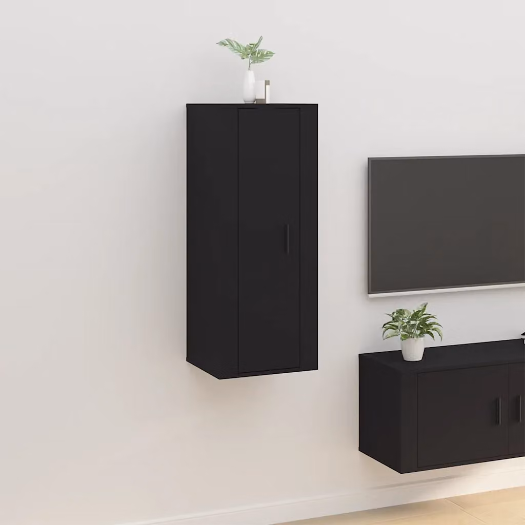 vidaXL Mobile Porta TV a Parete Nero L: 40 cm, P: 34,5 cm, H: 100 cm