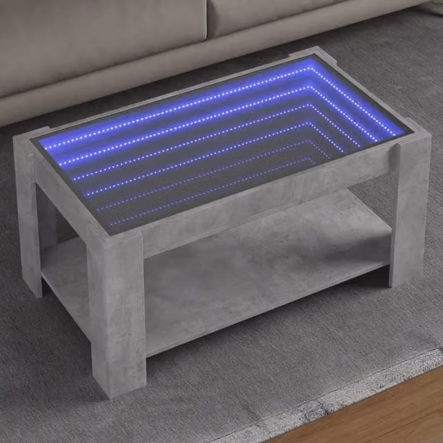 Tavolino da salotto moderno vidaXL rettangolare in composizione grigio opaco L: 53 cm, P: 30 cm, H: 45 cm