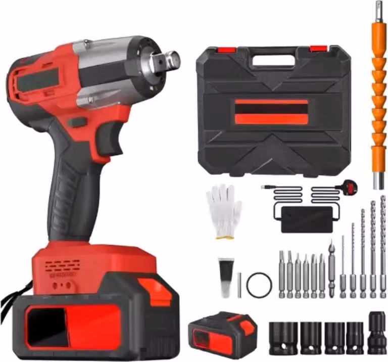 Avvitatore a impatto senza fili – 1/2" Avvitatore a impatto brushless – 1500 Nm Chiave elettrica – Incl. 4 prese e 12 punte per cacciavite