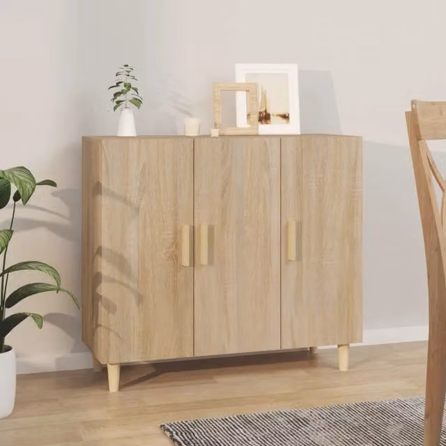 Credenza-Buffet-Armadio da cucina Rovere Sonoma 90x34x80 cm in Legno Multistrato 712189