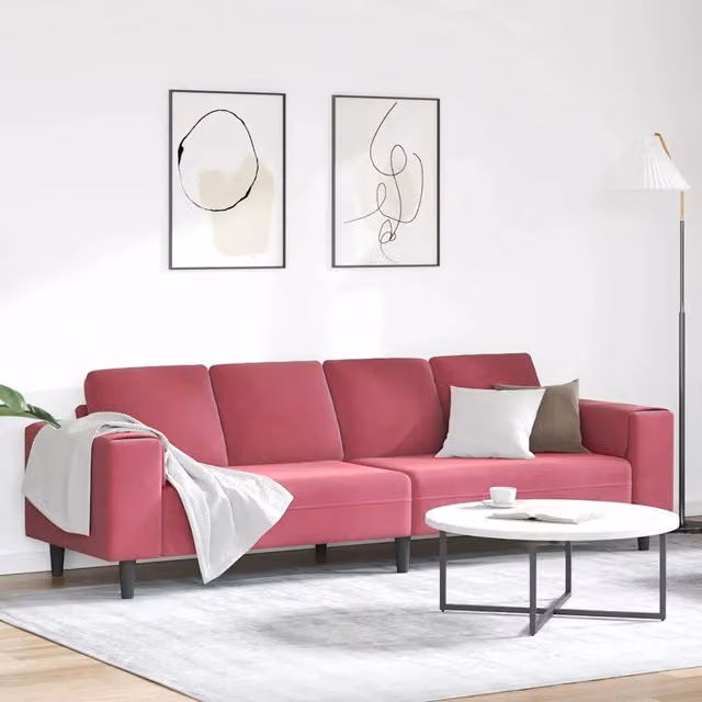 Divano per Soggiorno-Sofa da Soggiorno-Divanetto Rosso Vino 250 x 77 x 76 cm