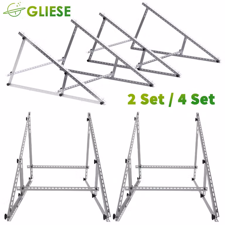 set di 4 staffe fotovoltaiche 118cm Pannello solare rinforzato Pannello solare 0°-90° montaggio