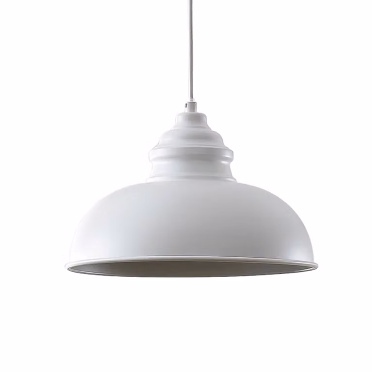 Lindby lampada a sospensione Cliona, bianco, metallo, Ø 31 cm, E27