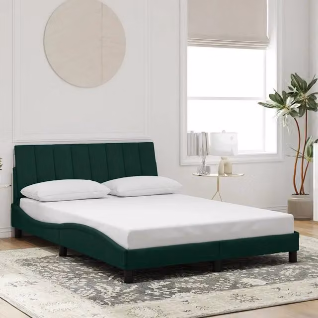 Giroletto Hanko vidaXL in Velluto Verde Scuro L/P/H: 200 x 120 x 74,5 cm – 1