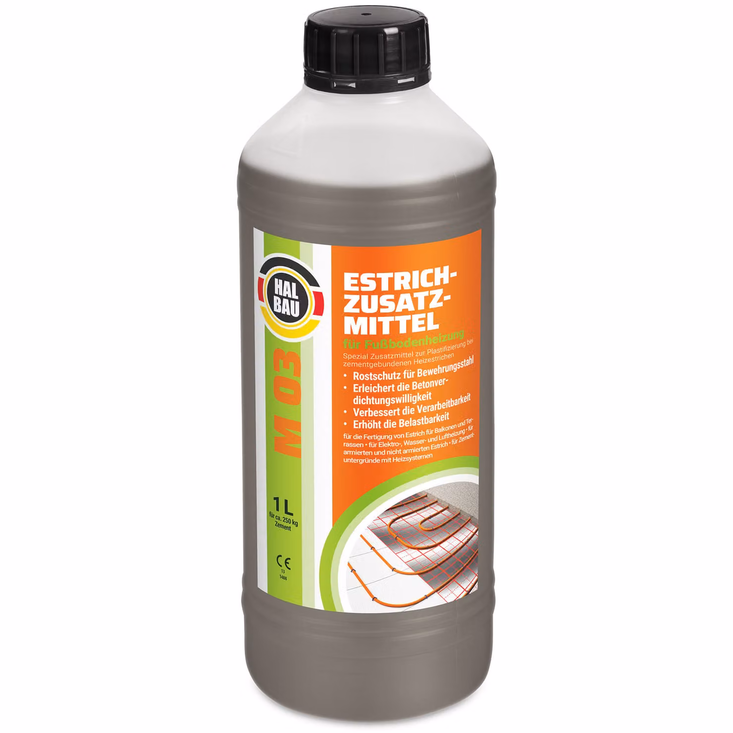 Plastificante per impianti di riscaldamento Additivo per massetti 1 L Per riscaldamento a pavimento Massetto in calcestruzzo HALBAU M03