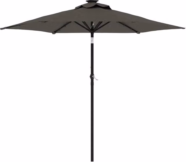 Ombrellone da giardino inclinabile con manovella 225 x 225 x 212 cm atmosfera accogliente poliestere antracite 02_0056370