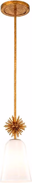 Lampada a sospensione ottone vetro opale E27 Elstead
