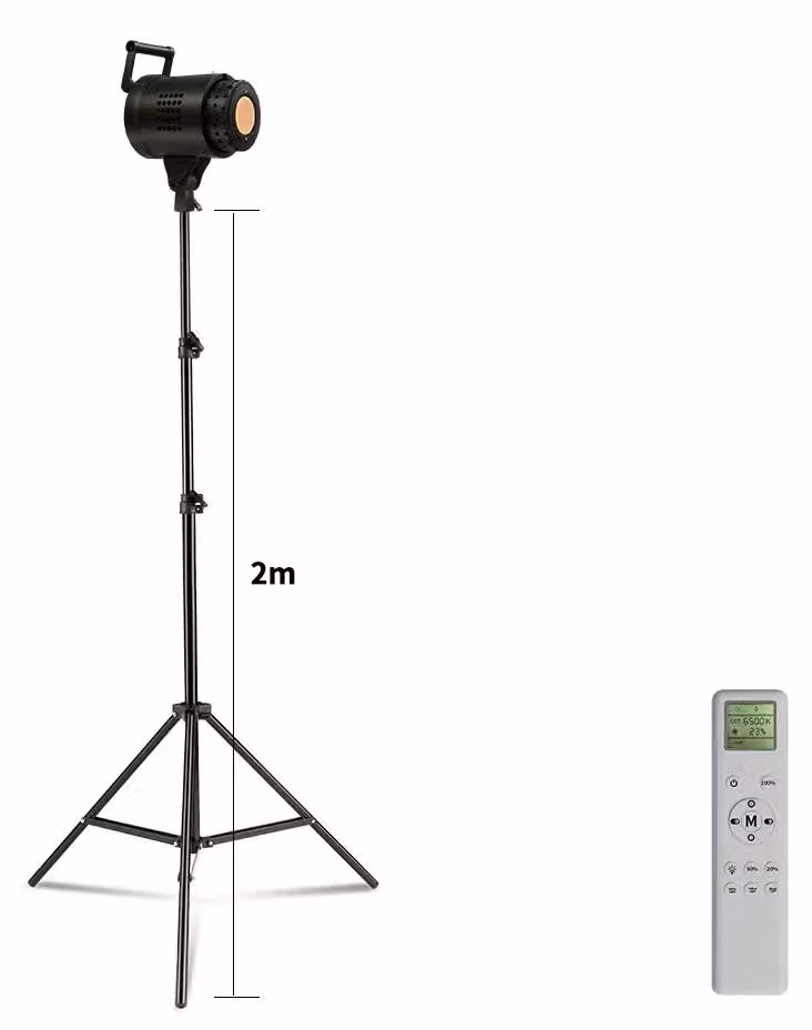 Kit di illuminazione per fotografia, con treppiede regolabile, illuminazione a due colori, e treppiede da 2 metri