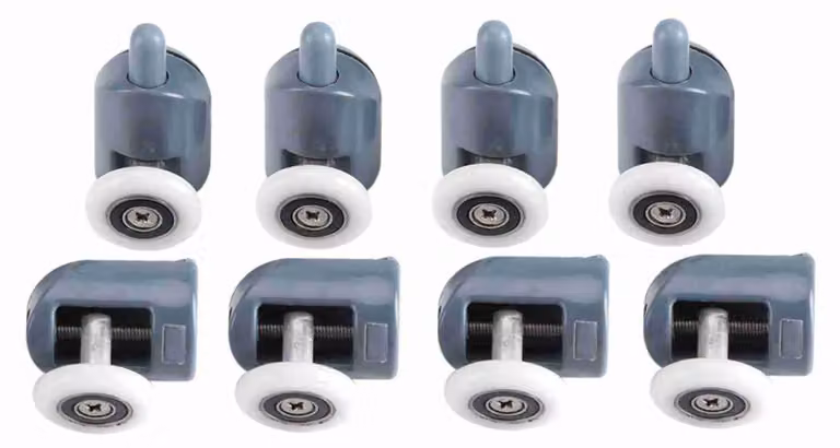 8 x Twin Bottom Top Shower Door Rollers Pulleys Wheels Runners Bagno Single Wheel