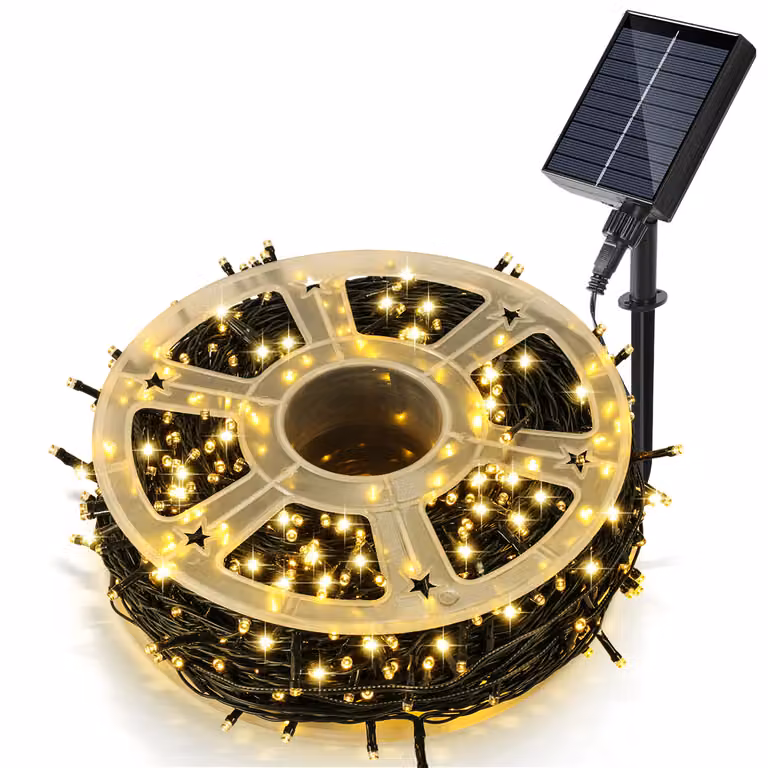 Catena luminosa LED solare Ikodm, 80 metri, 800 LED, con 8 modalità, lampada solare per interni ed esterni, ideale per giardino, feste e decorazioni natalizie, illuminazione esterna, decorazione, luce bianca calda